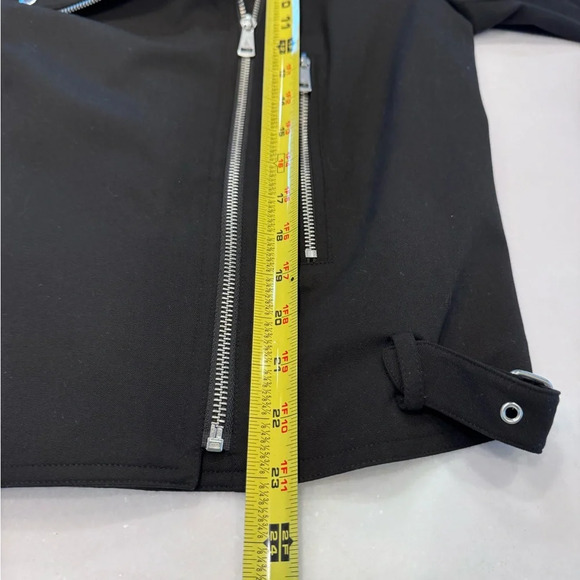 NEW! Lauren Ralph Lauren Women's Black Stretch Biker Moto Jacket Size 12 - Picture 7 of 12